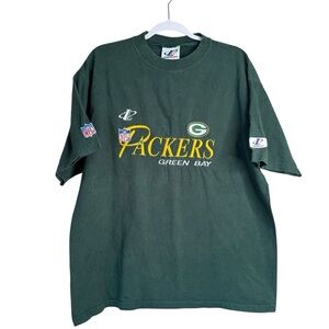 VTG 90s Logo Athletic Green Bay Packer Embroidered NFL Football T Shirt M
